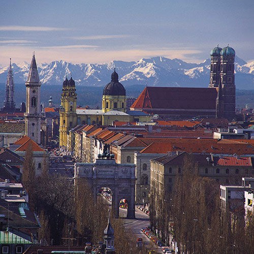 Munich panorama main railway station